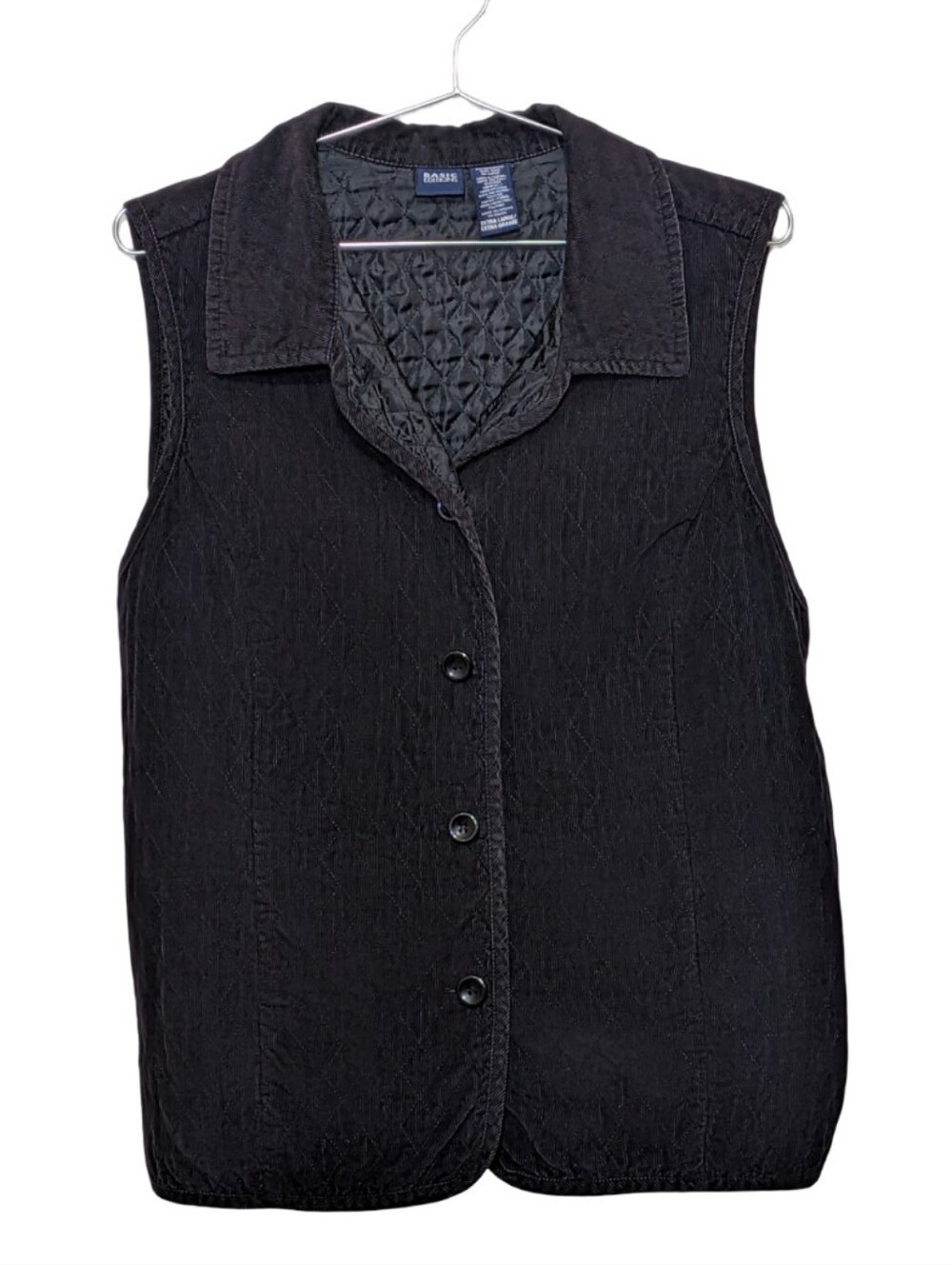 Basic Editions | Sleeveless Black Button-Front Unisex Courdory Vest | Outdoors